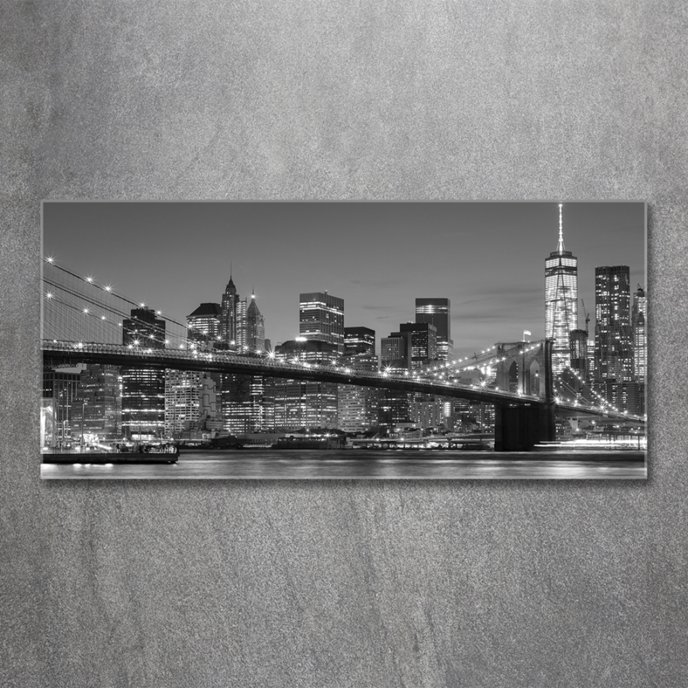 Photo printed on glass Manhattan at night