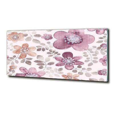 Glass picture wall art Floral pattern