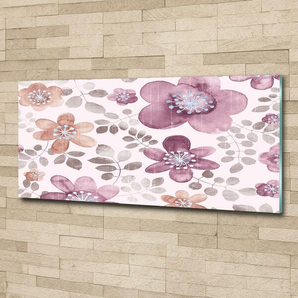 Glass picture wall art Floral pattern