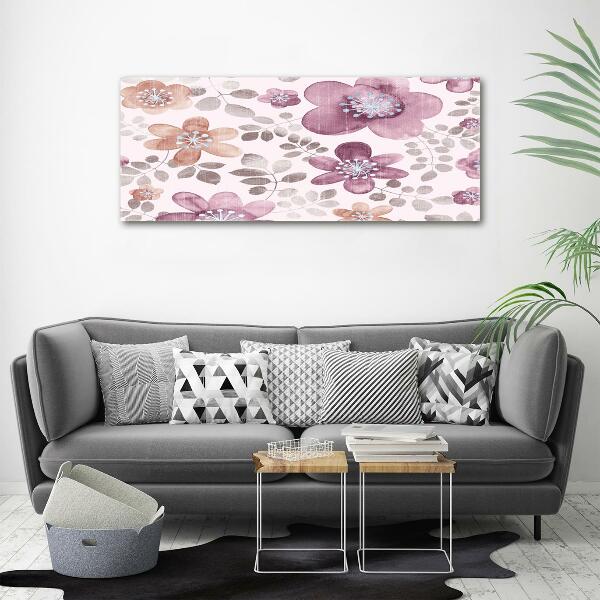 Glass picture wall art Floral pattern