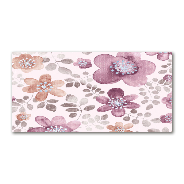 Glass picture wall art Floral pattern