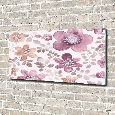 Glass picture wall art Floral pattern