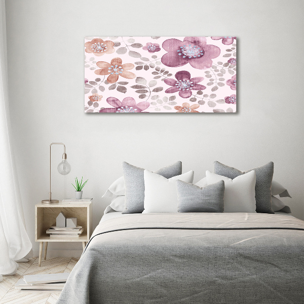 Glass picture wall art Floral pattern