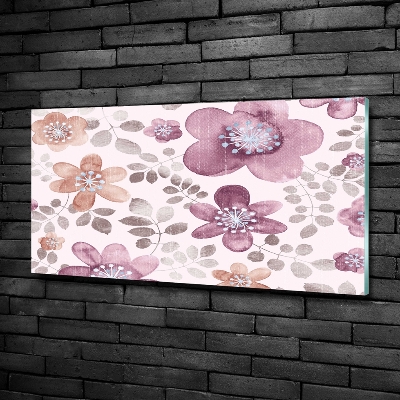 Glass picture wall art Floral pattern