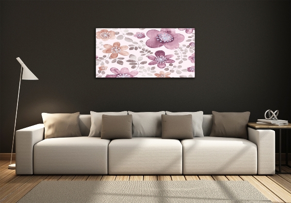 Glass picture wall art Floral pattern