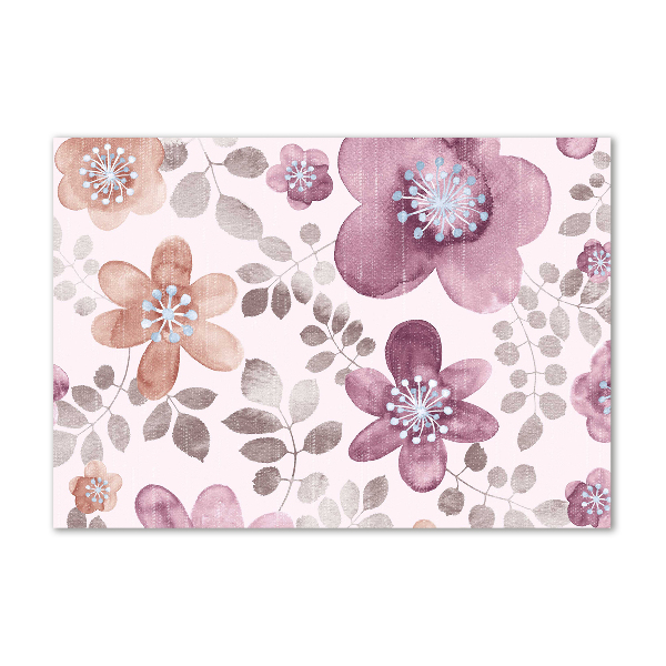 Glass picture wall art Floral pattern