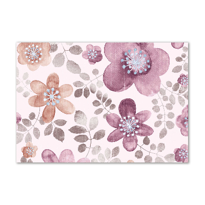 Glass picture wall art Floral pattern