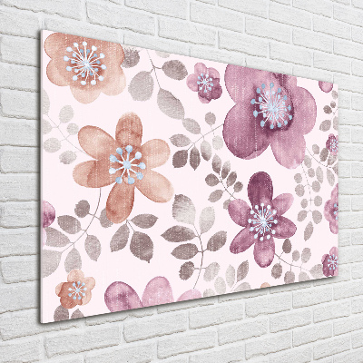 Glass picture wall art Floral pattern