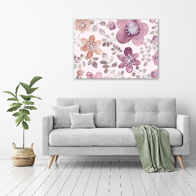 Glass picture wall art Floral pattern