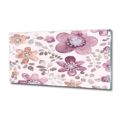 Glass picture wall art Floral pattern