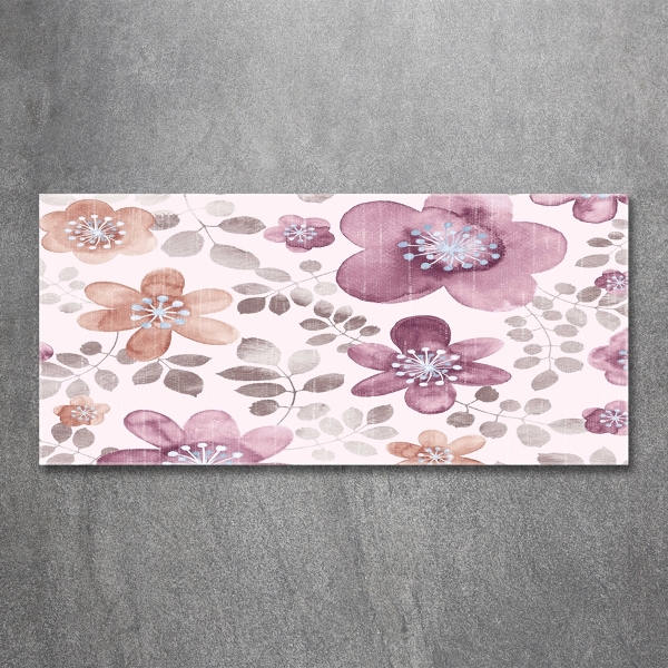 Glass picture wall art Floral pattern