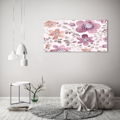 Glass picture wall art Floral pattern