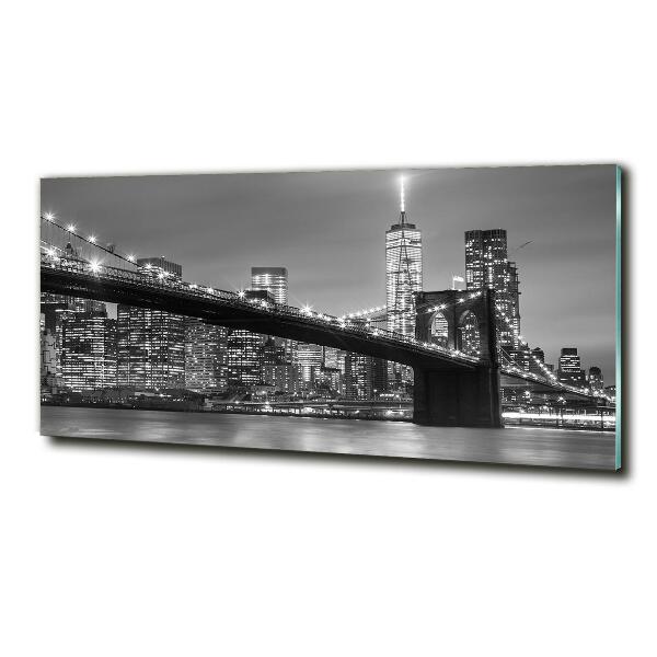 Printed glass wall art New york at night