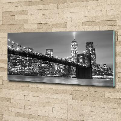 Printed glass wall art New york at night