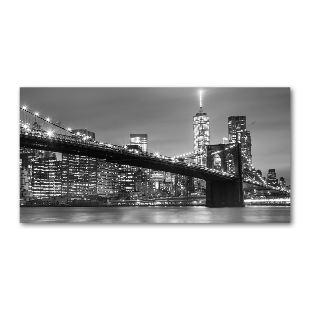 Printed glass wall art New york at night