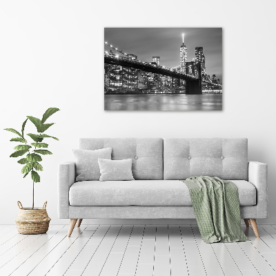 Printed glass wall art New york at night