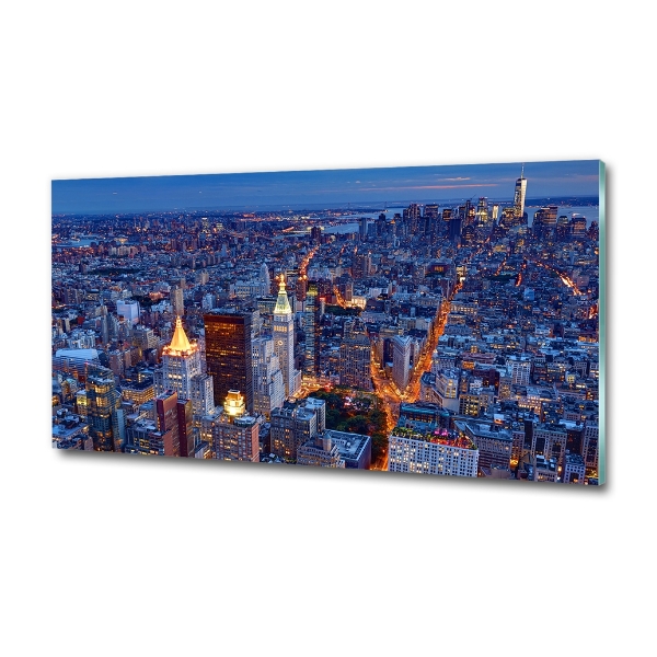 Glass picture wall art Manhattan at night