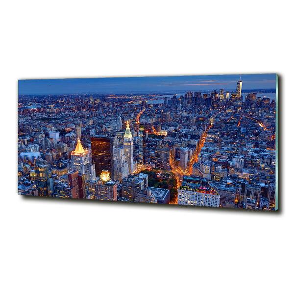 Glass picture wall art Manhattan at night