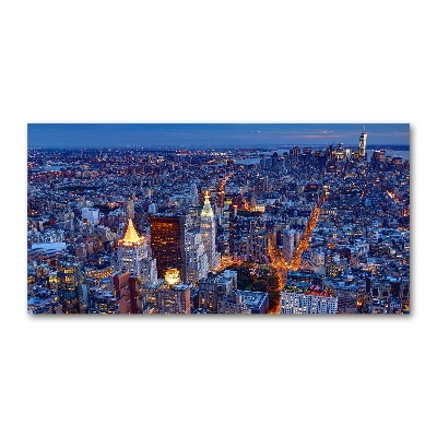 Glass picture wall art Manhattan at night