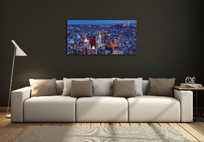 Glass picture wall art Manhattan at night