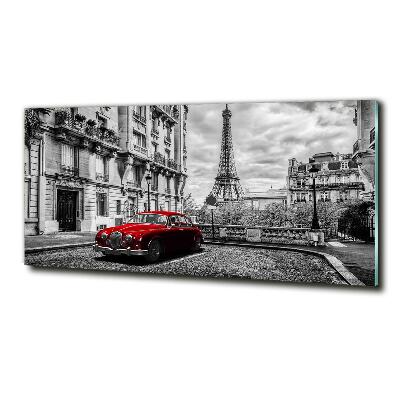 Wall art on glass Red limousine