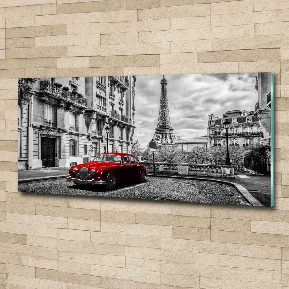 Wall art on glass Red limousine