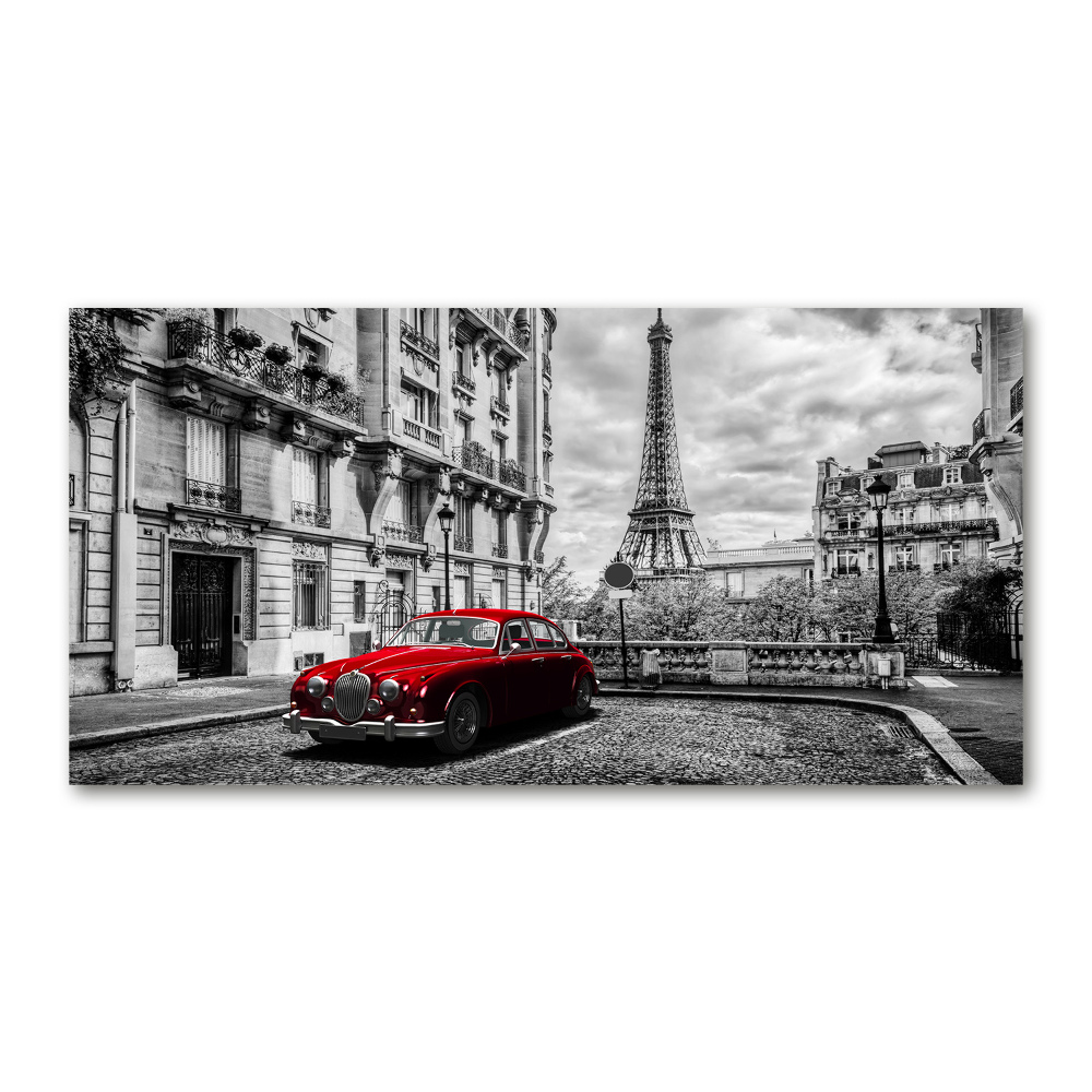 Wall art on glass Red limousine