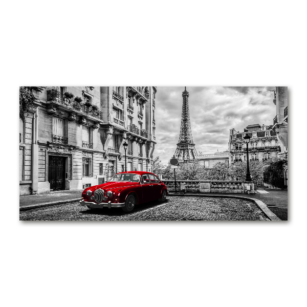 Wall art on glass Red limousine