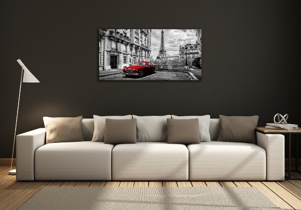 Wall art on glass Red limousine