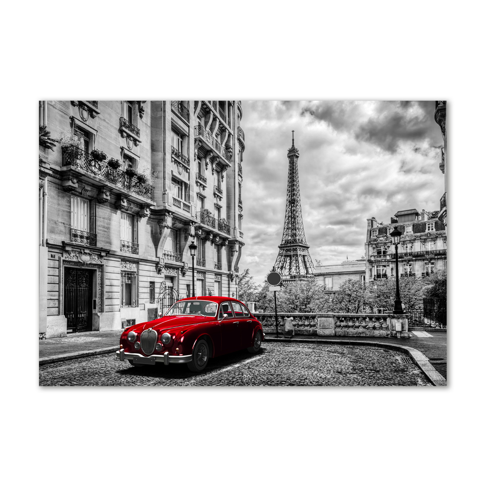 Wall art on glass Red limousine