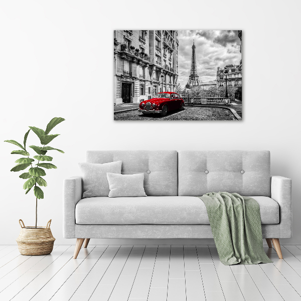 Wall art on glass Red limousine