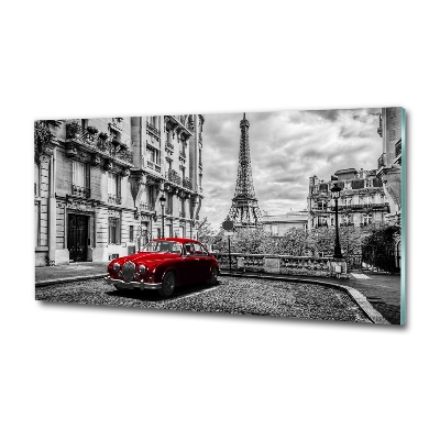 Wall art on glass Red limousine