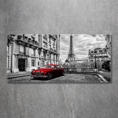 Wall art on glass Red limousine