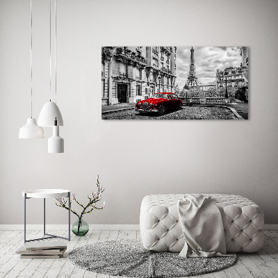 Wall art on glass Red limousine