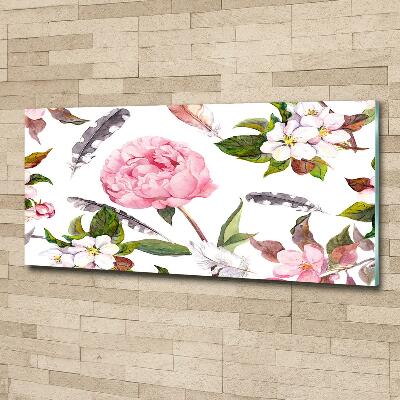 Printed glass wall art Floral pattern