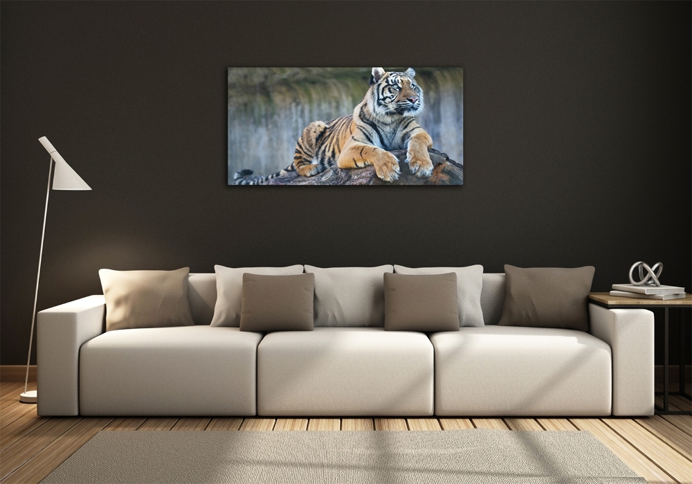 Glass wall art Tiger