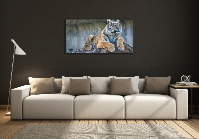 Glass wall art Tiger