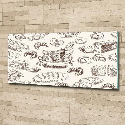 Glass wall art Bread