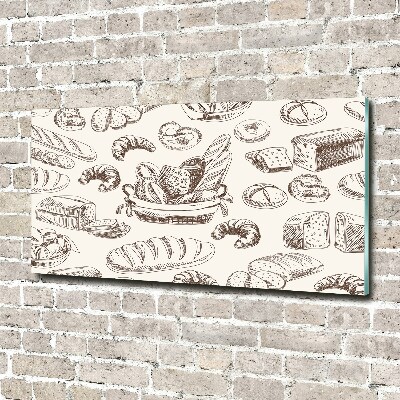 Glass wall art Bread