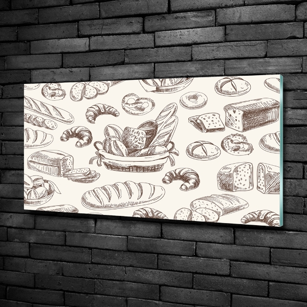 Glass wall art Bread