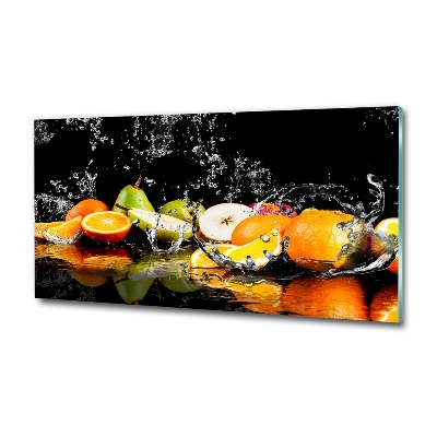 Glass wall art Fruit and water