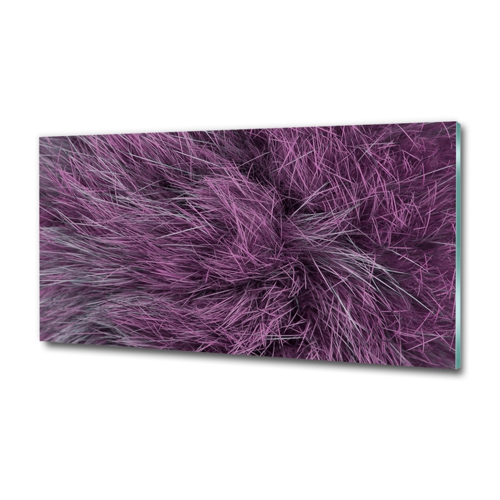 Glass wall art Pink fur