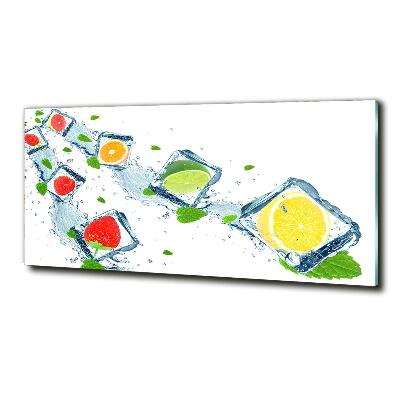 Wall art on glass Fruit in cubes