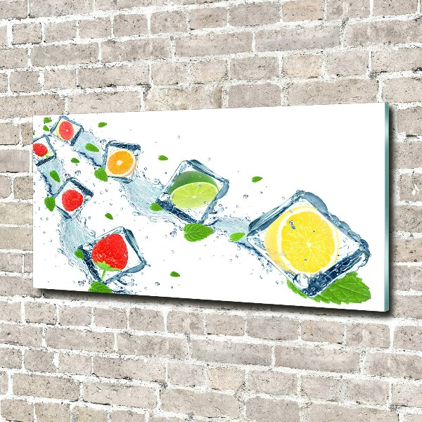 Wall art on glass Fruit in cubes