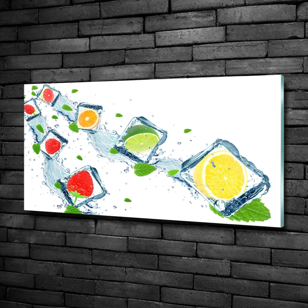 Wall art on glass Fruit in cubes