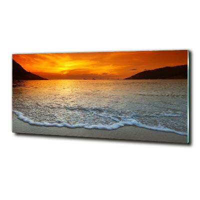 Glass picture wall art Sunset sea