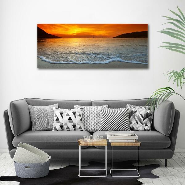 Glass picture wall art Sunset sea