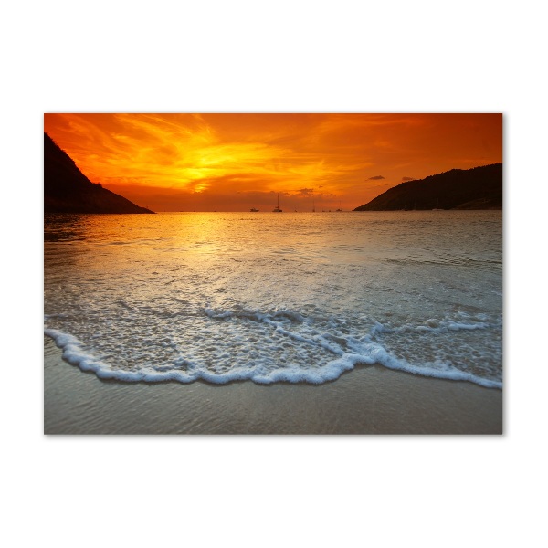 Glass picture wall art Sunset sea