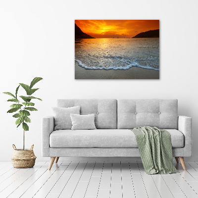 Glass picture wall art Sunset sea