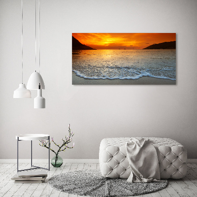 Glass picture wall art Sunset sea